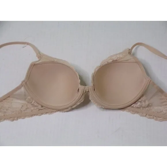 🆕 NATORI Feathers UW T-Shirt Plunge Bra  34DD Cosmetic (Light Beige) #730023 - Picture 9 of 10